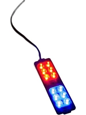 Polis Çakar IP65 2835SMD kırmızı mavi Flaş Strobe Işıklar Aydınlatma oto araba motor 200LM LED DC 12V 6W 12 Göz Led 2 renk 104x26MM