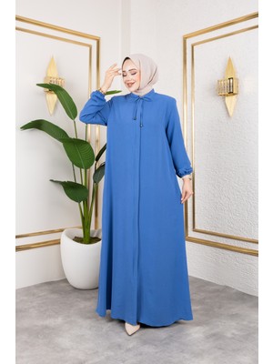 Salaş Kesim Aerobin Kumaş Ferace / Mavi - F137