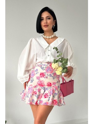 Munnn CollectionDesenli Çiçekli Etek