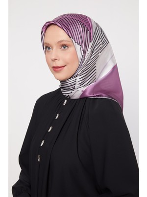 Lila Izgara Desen Cool Eşarp