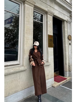 Munnn CollectionKaban  Yaka ve Manşet Bej Renkli - Kahverengi