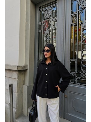 Munnn CollectionKaşe Gömlek Ceket Yandan Cep Detaylı - Siyah