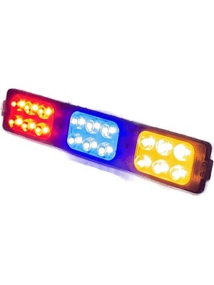 Polis çakar IP65 2835SMD Kırmızı Mavi Sarı Flaş Strobe Işıklar Aydınlatma oto araba motor 200LM LED DC 12V 9W 18 Göz Led 3 Renk 150x26MM