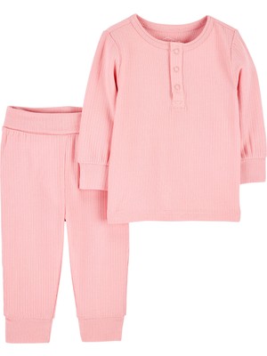 Carter's Kız Çocuk İçin Purelysoft 2'li Pantolon Seti Pembe Renk Oyun Zamanı İçin Rahat ve Esnek