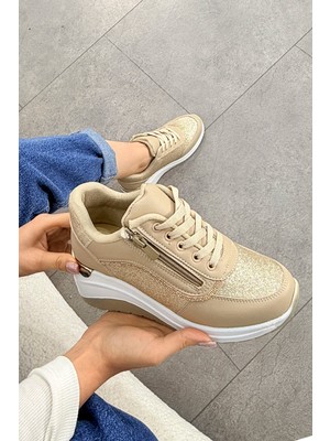 Mdl 1511 Yüksek Tabanlı Taşlı Spor Ayakkabı