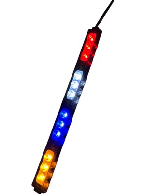 Polis Çakar IP65 2835SMD Kırmızı Mavi Sarı Beyaz Flaş Strobe Işıklar Aydınlatma oto araba motor 200LM LED DC 12V 12W 12 Göz Led 4 renk 203x19MM