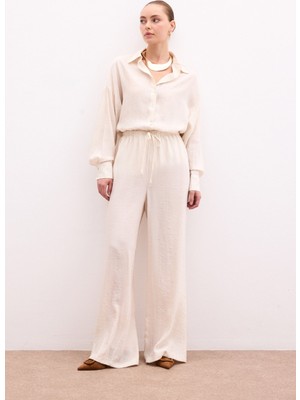 Bel Lastikli Pantolon - Taş