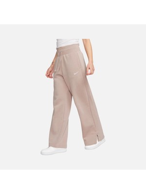 Nike Nsw Phoenix Fleece Hr Pant Wide Kadın Polarlı Yüksek Belli Kahverengi Eşofman Altı DQ5615-208