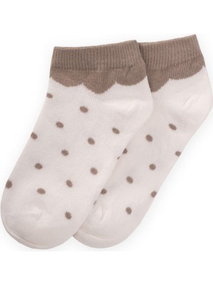 Puantiyeli Çocuk Patik Çorabı 5-12 Yaş Vizon