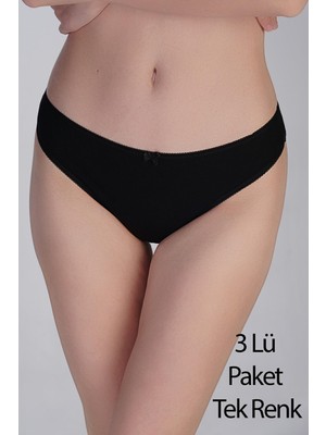 Pamuklu Penye Brazilian Külot Siyah 3'lü Paket 365005