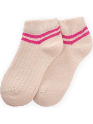 Zemin Ham Bilekleri Çizgili Çocuk Patik 5-12 Yaş Fuşya