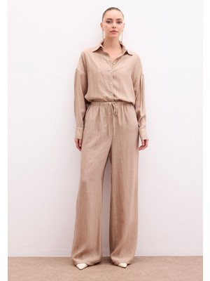 Bel Lastikli Pantolon - Camel