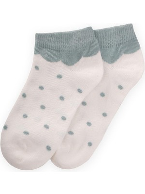 Puantiyeli Çocuk Patik Çorabı 5-12 Yaş Mint Yeşil