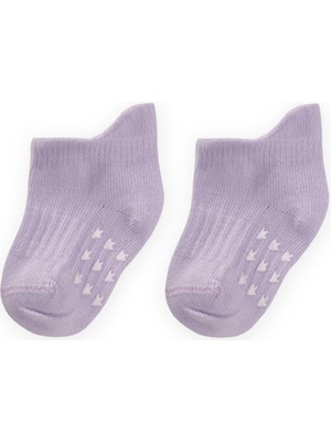 Abs Baskılı Bebe Patik Çorabı 0-4 Yaş Lila