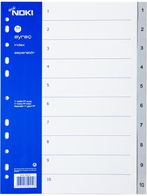 Noki A4 Separatör, 1-10 Rakamlı, Düzenli Arşivleme Için, Uzun Ömürlü
