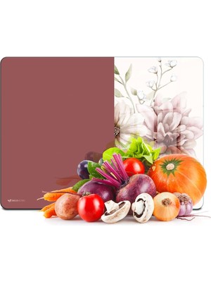 Cam Kesme Tahtası ve Sunumluk ve Sunum Tabağı Vintage Gül Kurusu 30X40 cm