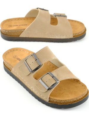 Gezer Kadın Yazlık Suni Deri Iki Toka Ayarlanabilir Comfort Taban Günlük Terlik