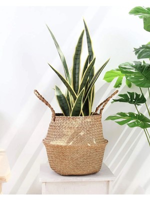 Naturel Katlanabilir Hasır Sepet Pinterest Stil Saksılık Düzenleyici Mutfak Düzenleyici Sepet