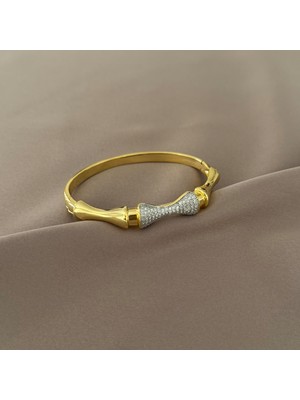 Taş Detaylı Kelepçe Bileklik