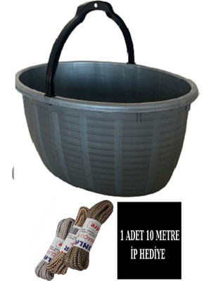 Balkon Sepeti 14,5 Lt Oval + 1 Adet 10 mt Ip Hediye  Ölçü =41,5*29*19,5 cm Bakkal Sepeti