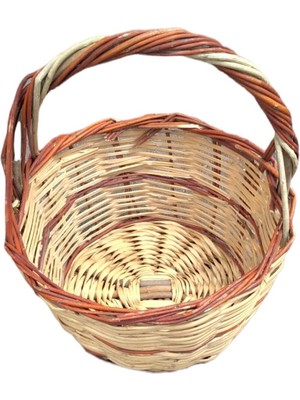 Hasır Örme Kamış Sepet Bambu Meyve Sepeti Hediye Sepeti Düzenleyici Organizer Balkon Sepeti