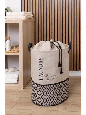 Bohe Yuvarlak Torbalı Düzenleyici Kirli Çamaşır Oyuncak Sepeti Organızer