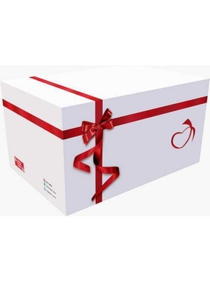 Büyükboy Dekorlu Çeyiz Kolisi 60X40X32CM Şık Karton Çeyiz Sandığı Beyaz Zeminde Kurdela Kalp Figürl