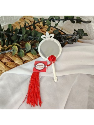 15 Adet Plastik Ayna Hediyelik Kelebek ve Taçlı Beyaz