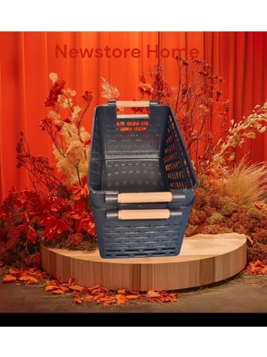 2 Adet - Çok Amaçlı Plastik Tutacaklı Organizer Sepet - Dolap Içi & Çekmece Düzenleyici Sepet -Siya