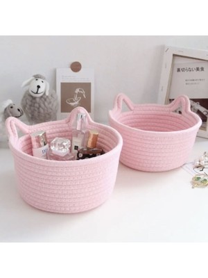 Çok Amaçlı Düzenleyici Sepet, 2'li Kedi Figürlü Banyo Düzenleyici, Toka Sepeti, Çocuk Odası Sepet