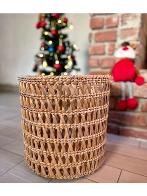 Çocuk Odası Oyuncak Sepeti, Çamaşır Sepeti, Düzenleyici Sepet, Çok Amaçlı Hasır Sepet 35X30 cm