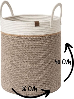 Çok Amaçlı, 40CM-36CM Büyük Boy, Yanları Saplı, Sepet, Jüt, Hasır, Dokuma Sepet, Düzenleyici