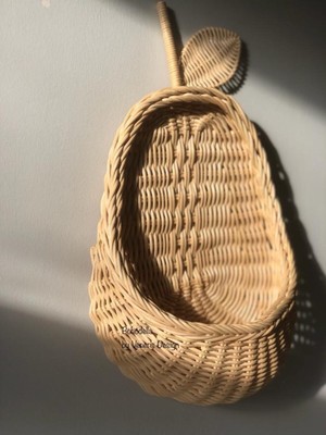 Rattan Armut Kapı Duvar Sepeti Bambu Hasır Cepli Askılı Sepet, Düzenleyicia