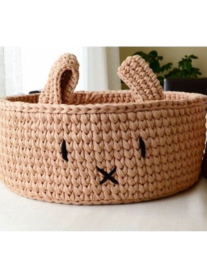 Çocuk Odası Bebek Odası Tavşan Kulaklı Düzenleyici Örgü Sepet