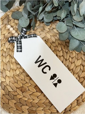 Iskandinav Tarzı Boncuklu Wc Yazısı/tabela
