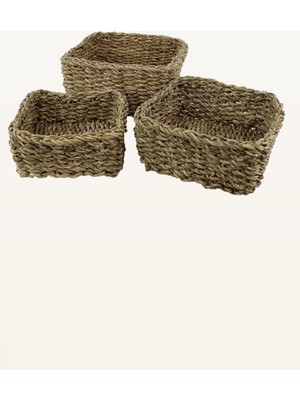 3 Boyutlu Hasır Sepet Seti
