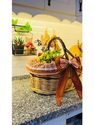 Piknik Sepeti El Örgüsü Örtülü