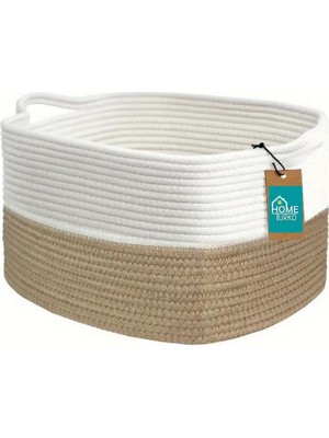 Doğal ve Şık Görünümlü Jüt Kare Kutu Yurt Otel Ofis Oda Dekoru Organizer Hasır Sepet Düzenleyici