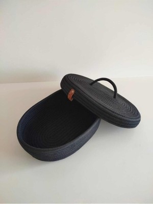 Kapaklı Sepet ,el Dokuma, Çok Amaçlı Sepet, Banyo ve Mutfak Organizeri