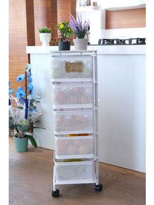 5 Katlı Metal Kare Açılır Kapanır Sebzelik