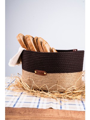 Oval Hasır Sepet Organizer Çok Amaçlı Düzenleyici- Kahve