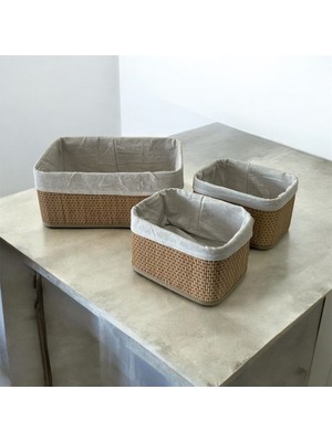 3'lü Bambu Çok Amaçlı Sepet - 330