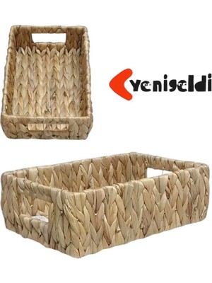 (Yüksekliği:10*genişliği:20*uzunluğu:28 Cm) 1 Adet Küçük Hasır Sepet YEN2400361