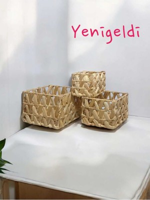3lü Hasır Sepetler Düzenleme ve Saklama Seti YEN2400233