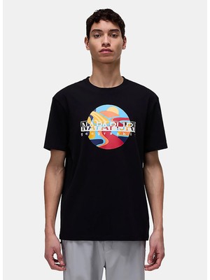 Napapijri NP0A4IE69411-S-VALDOR Ss Siyah Relaxed T-Shirt