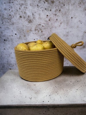 Kapaklı Jüt Sepet