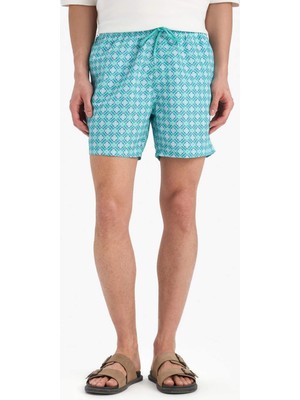 DeFacto Desenli File Astarlı Kısa Boy Deniz Şortu E0976AX25HS