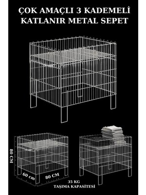 Havuz Sepet Tel Market Sepeti Çok Amaçlı Sepet 60X80 cm