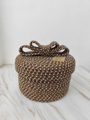 25X15 cm Kurdele Kapaklı Hediye Sepeti, Organizer Sepet, Düzenleyici