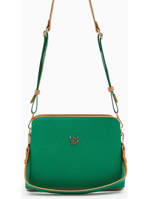 Lêvi D'or Çimen Yeşili Kabartma Dokulu Omuz Çantası